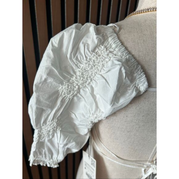 Zara NWT white tank top crop top cut out back size XS - Picture 5 of 7